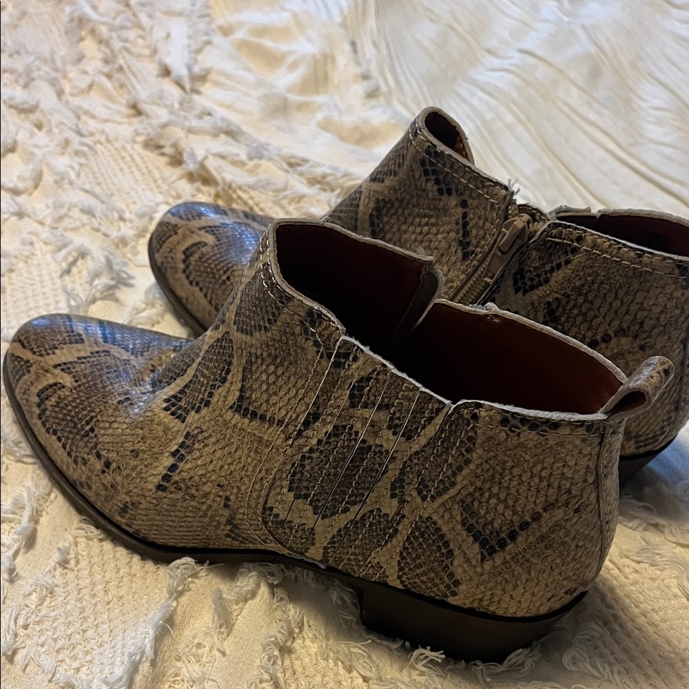 Lucky Brand Snakeskin Pattern Ankle Booties